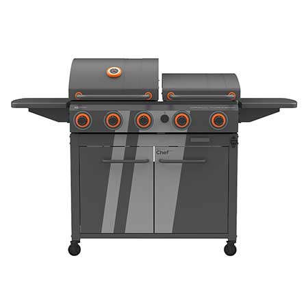 Grill Turismo™ 5-Burner Propane Grill and Griddle with Convertible Valve System